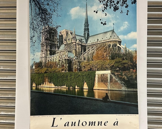 Original Vintage Travel Poster Paris Notre Dame France