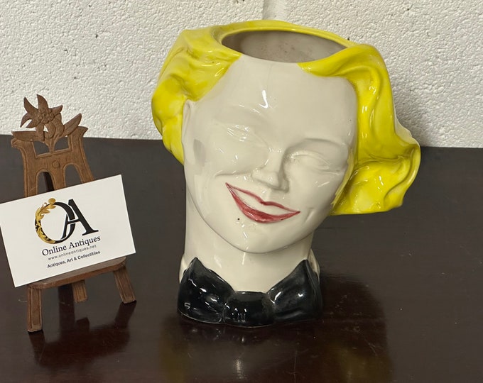 Beautiful Swineside 1980’s Ceramic Female Bust Jar (A/F)