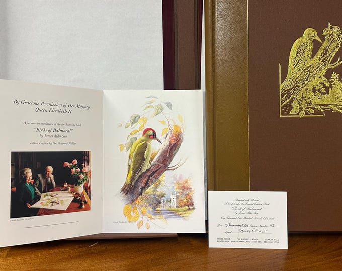 Rare Limited Edition Book Birds & Flowers Of Balmoral  - James Alder Signed original receipt - see photos