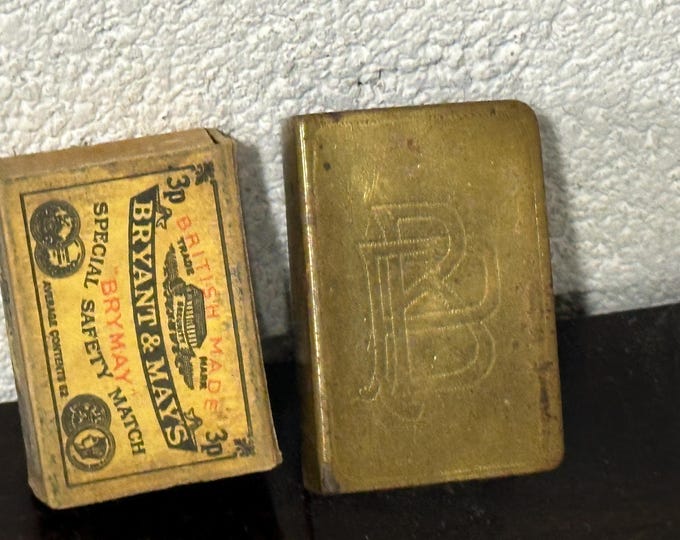 Antique Brass Trench Art Vesta Holder Matchbox Holder Egypt Palestine 1447