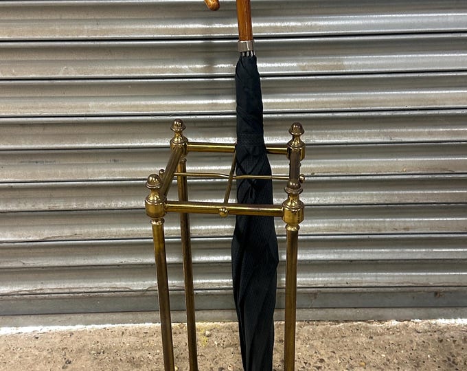 Handsome Brass and Cast Iron Stick or Umbrella Stand - Good Condition.