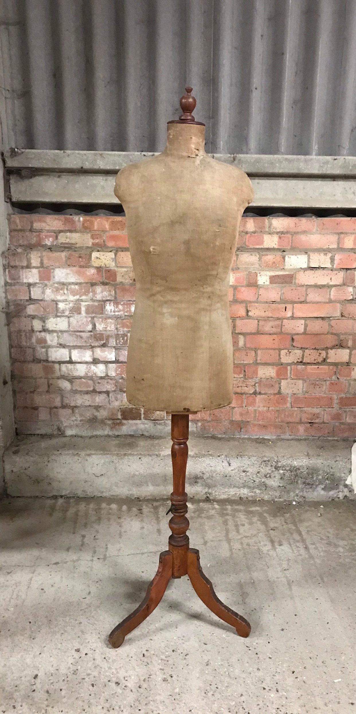 Vintage Antique Adjustable Tailors Dressmakers Mannequin on a Turned
