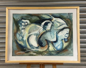 Olive Van Klaveren Torso III  Rolling, Original Gouache and Oil Abstract Painting - Original RRP