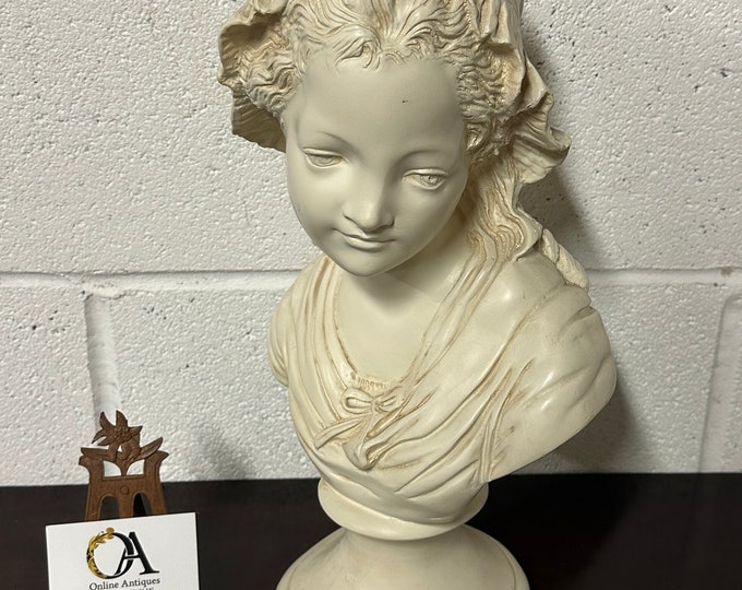 Beautiful Vintage Composite Bust Titled ‘Country Girl’ Made In Italy