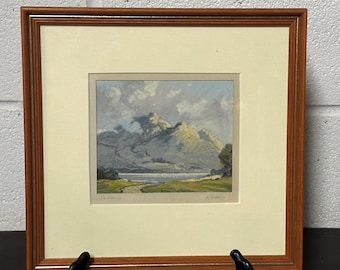 Lovely Original Pastel Study Of Skiddaw, Lake District By Robert Leslie Howey (1900-1981)
