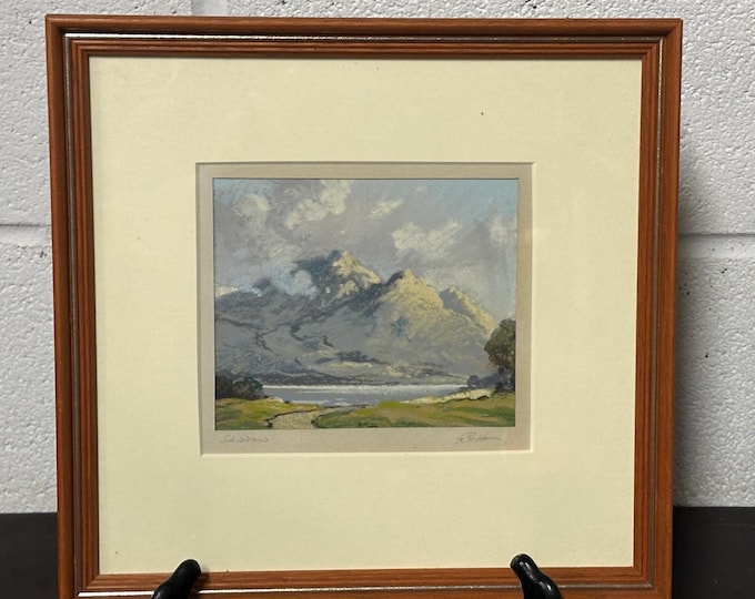 Lovely Original Pastel Study Of Skiddaw, Lake District By Robert Leslie Howey (1900-1981)