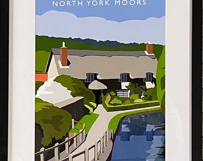 Beautiful Colourful Art Print Of Thornton Le Dale North Yorkshire Moors