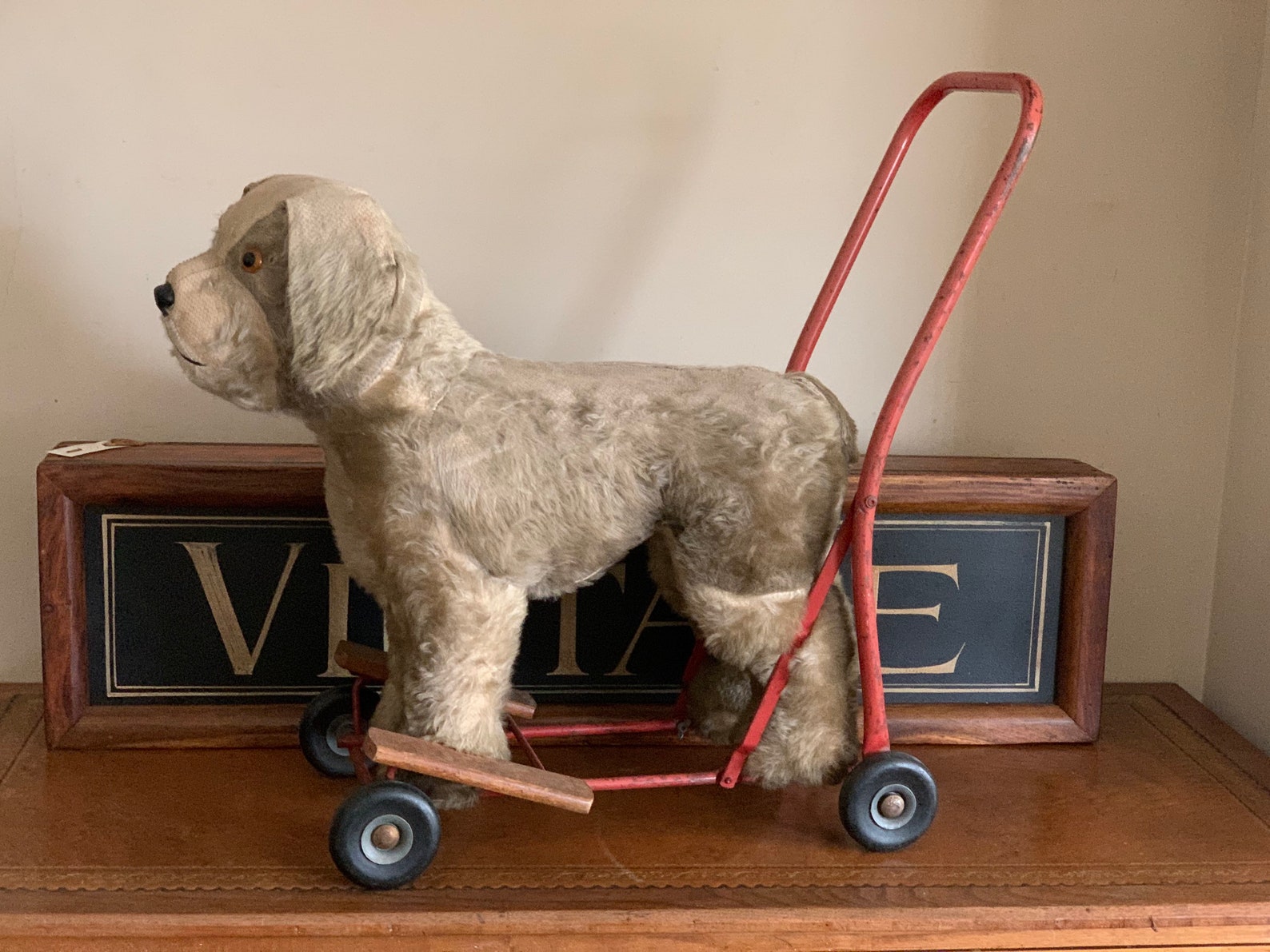 Vintage Pedigree Soft Toys Ltd Push Along Toy Dog Looking Etsy