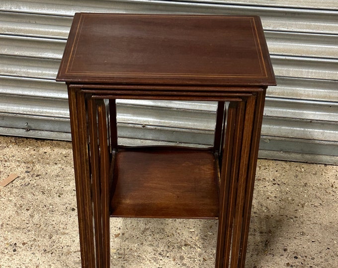 Beautiful Set Of Vintage Four Inlaid Nesting Tables