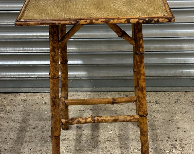 An Attractive Antique Victorian Bamboo Side Table Or Lamp Table / Plant Stand
