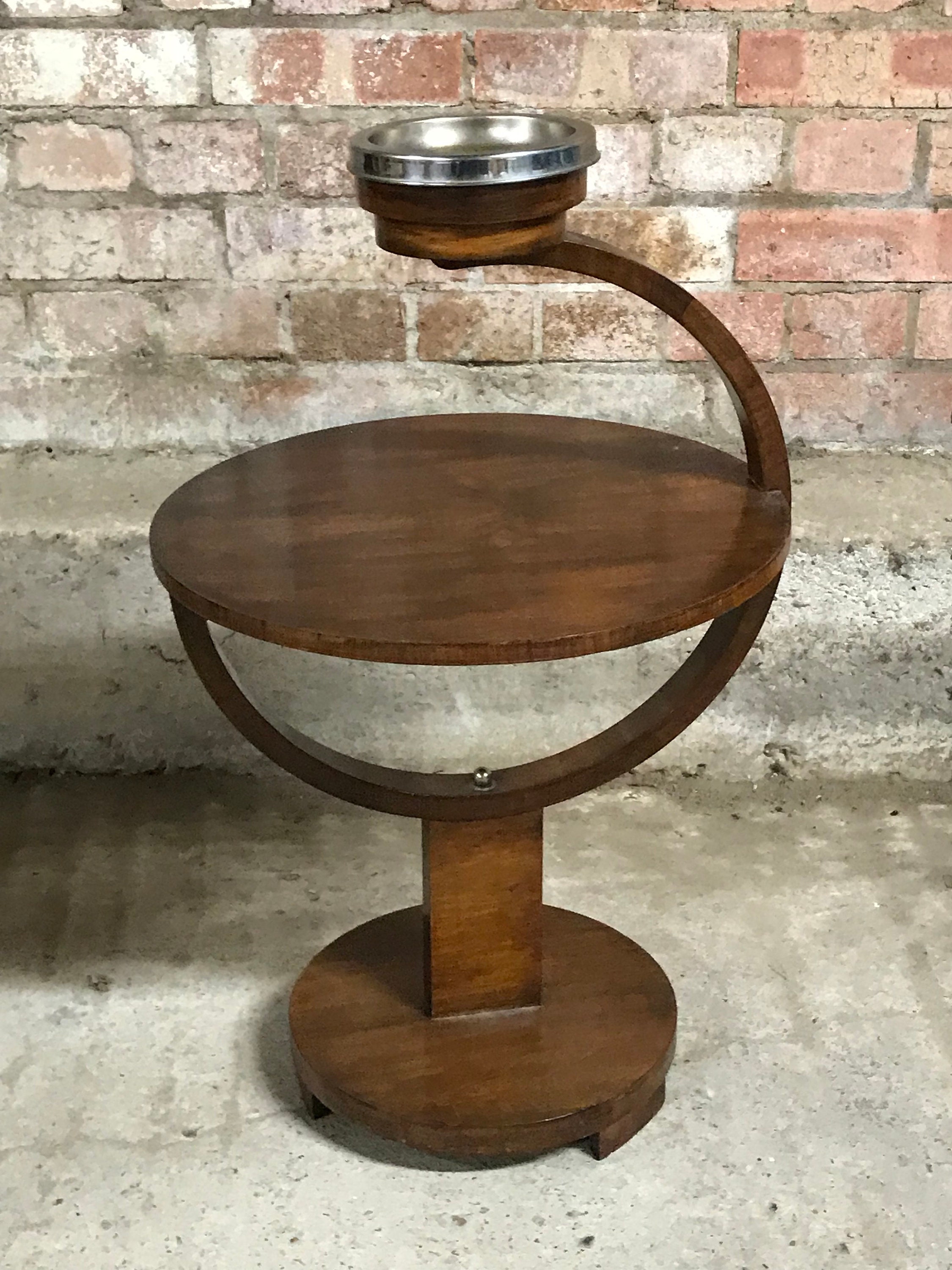 Lovely Original Rare Art Deco Side Table With Ashtray