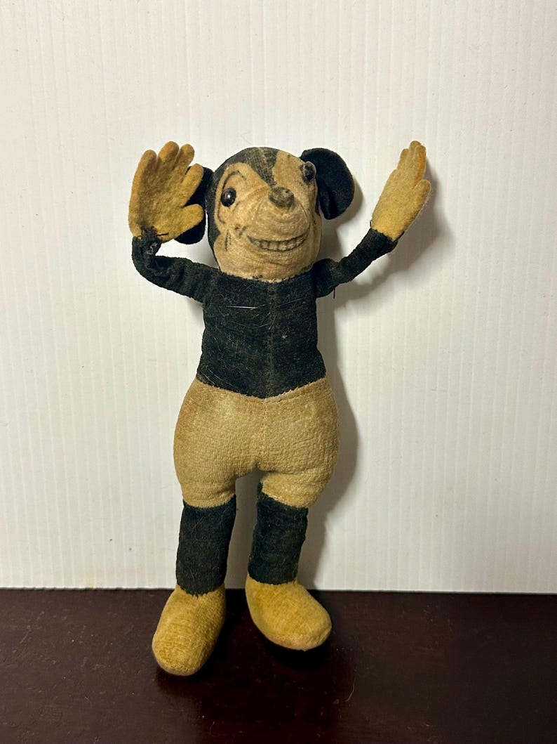 Rare Original Deans Rag Book Co Soft Toy Mickey Mouse c1930. image 1