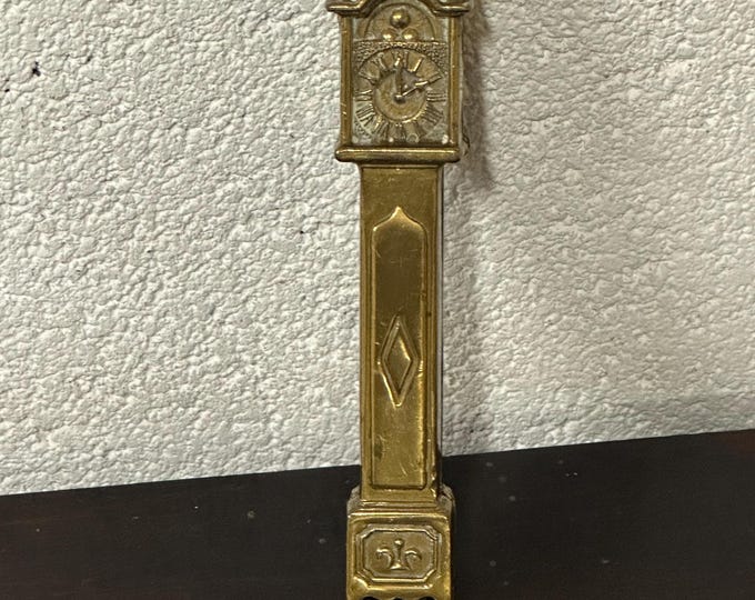 Antique Novelty Brass Grandfather Clock Shaped Nutcracker - Perfect For Xmas