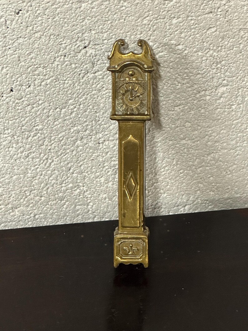 Antique Novelty Brass Grandfather Clock Shaped Nutcracker Perfect for