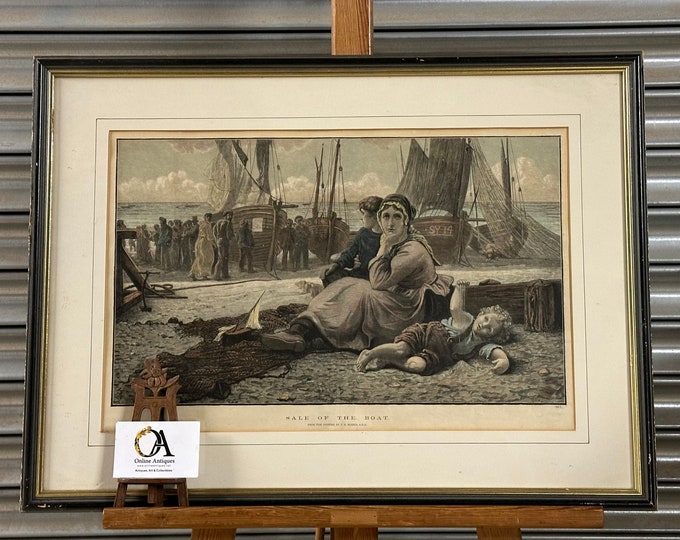 19th Century Engraving Titled ‘Sale of the Boat’ by Phillip Richard Morris 1882