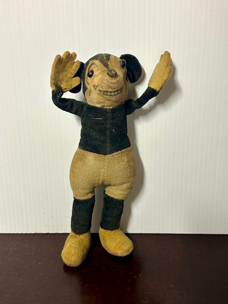 Rare Original Deans Rag Book Co Soft Toy Mickey Mouse c1930. image 2
