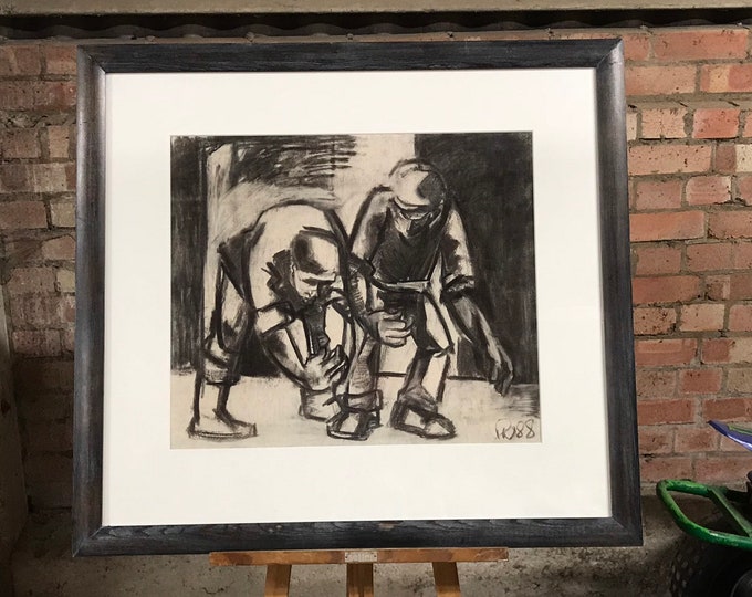 An Amazing Robin Warnes Framed and Glazed Charcoal and Pastel Picture