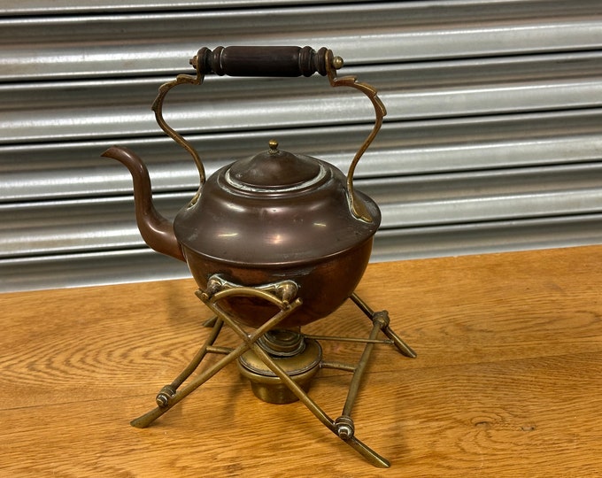 Stunning Antique 19th Century Victorian Copper Kettle on a brass stand