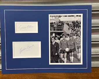 1966 World Cup Football Memorabilia Gordon Banks George Cohen Autographs with 1966 World Cup Photograph