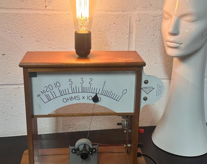 White Electrical Co Electrical Resistance Meter Converted To A Lamp - Man Cave Item or Unusual Gift for Someone