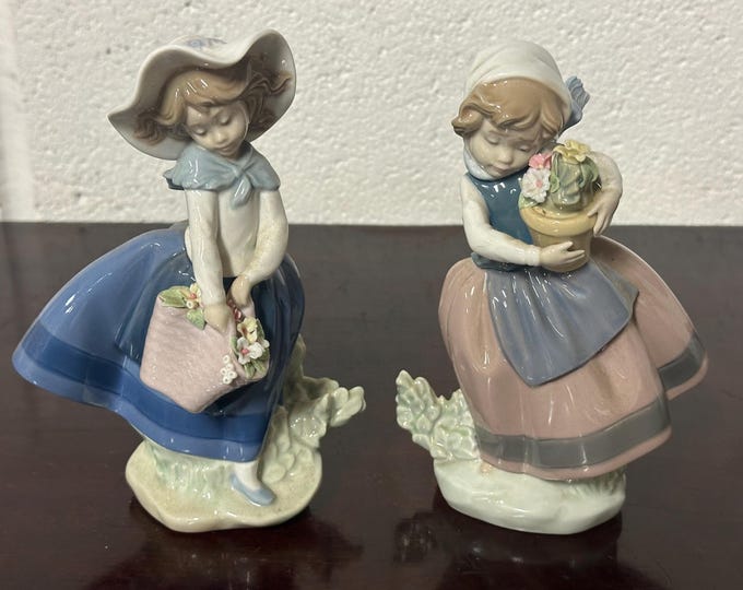 Two Gorgeous Lladro Figurines- Gorgeous Spring is Here And Sweet Scent Girl