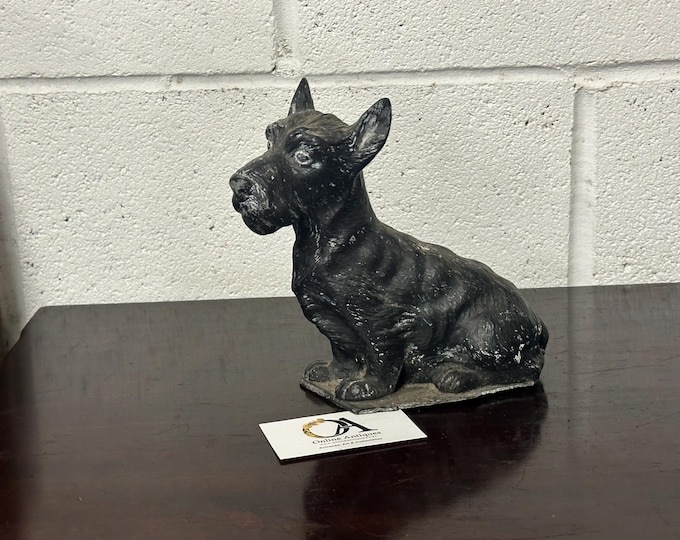 Rare Antique c1920's Cast Metal Spelter Scottish Terrier Figure