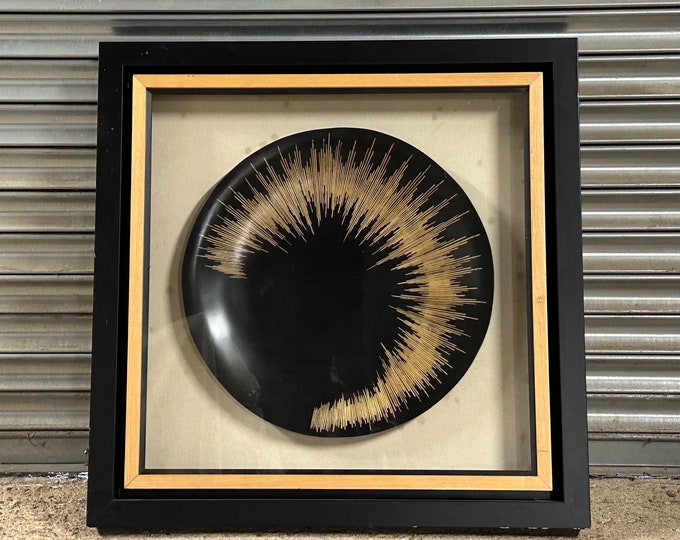 Very Large Glazed Unusual Ceramic Plate Abstract Art Work