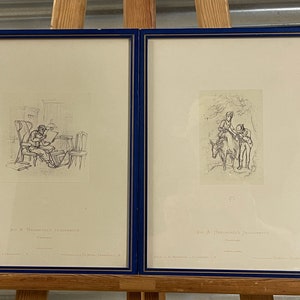 Antique Pair of Blind Stamped German Prints by A. Hendschel’s Skizzenbuch circa 1870