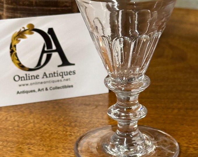 c18th Century Hand Made Georgian Double Collar Knop Wine or Port Glass