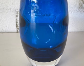 Beautiful 1960’s Mid Century Whitefriars G Baxter Blue Glass Vase