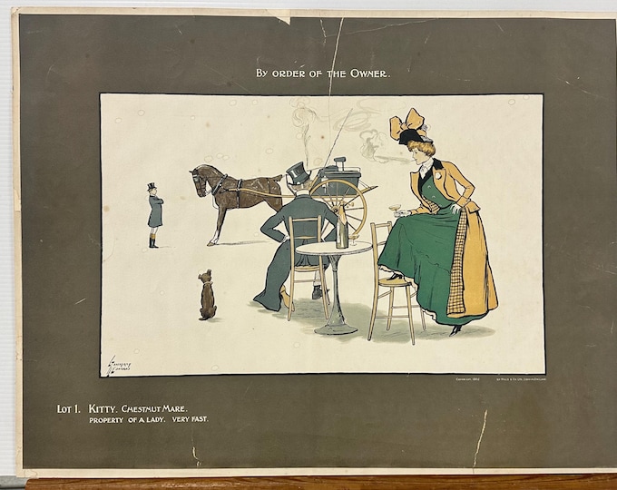 After Lance Thackeray & Lionel Edwards Chromolithograph Print Published By Hills and Co in 1902 -Lot 1 Kitty Chestnut Mare