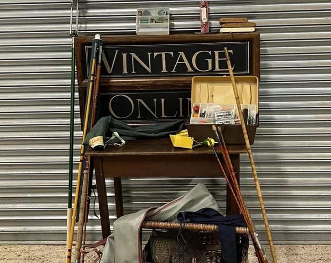 Selection Of Fishing Items To Include Two Rods, Flies, Umbrella Basket Etc.