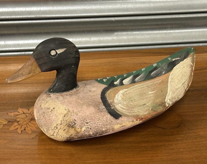 Vintage Handmade Hand Painted Wooden Decoy Duck