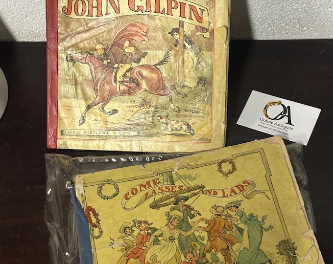 2 Rare Randolph Caldecott Picture Books – John Gilpin & Come Lasses And Lads
