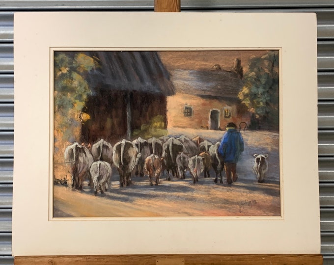 Original Pastel Artwork (unframed) by the Devon artist Jeanne Girling titled ‘Going Home’