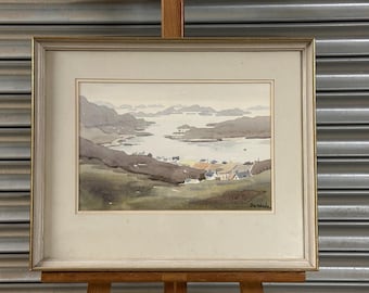Lovely Watercolour Of The Summer Isles From Achiltibuie Scotland By Donald Wilde - Titled Misty Day The Summer Isles