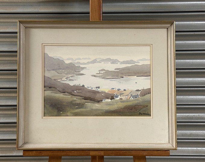 Lovely Watercolour Of The Summer Isles From Achiltibuie Scotland By Donald Wilde - Titled Misty Day The Summer Isles