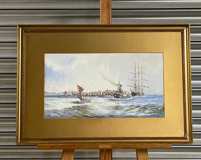 Fabulous Original 1937 Maritime Watercolour By H G Hutton