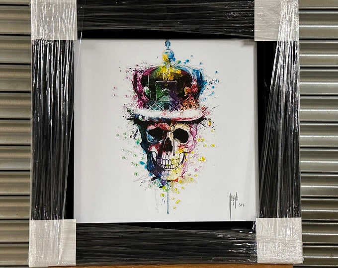 Patrice Murciano Liquid Art ‘God Save The Queen Skull’ Wall Art Print