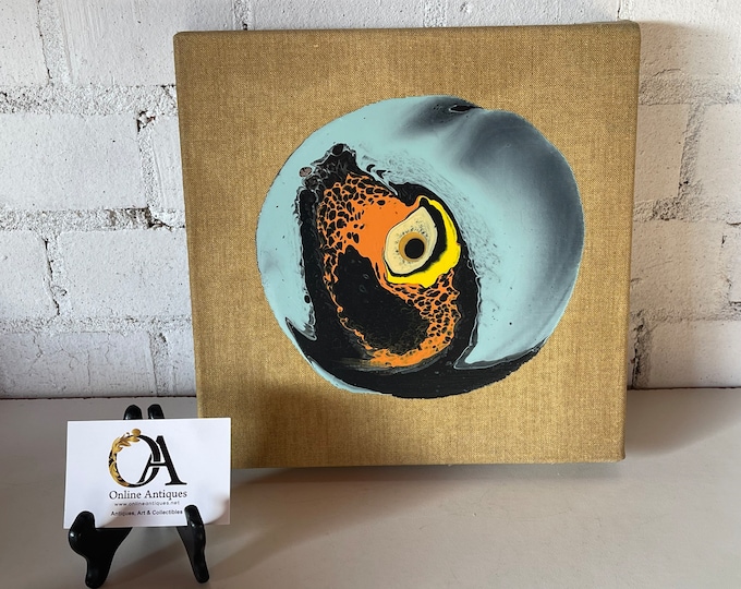 Small Circular Abstract Acrylic Painting on Canvas by the Contemporary Artist Adrian Pritchard