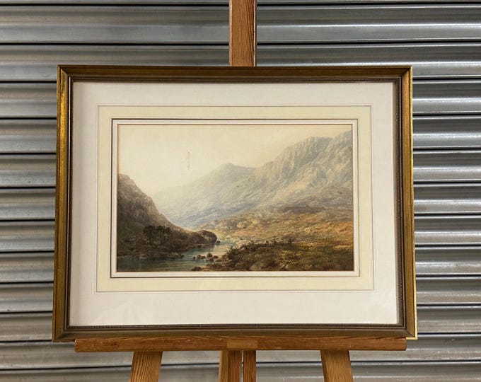 Original 19th Century Watercolour of a Welsh Mountain River Scene by William Bidwell Henley