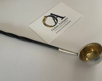 Lovely Original Antique Georgian Hallmarked For London 1802 Silver Toddy Ladle with Twisted Bone Handle