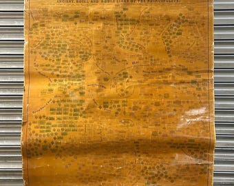 Rare Antique Welsh History Genealogy Map St Asaph July 21st 1851 Published for The Authority By W Hughes, Aldine Chambers, London