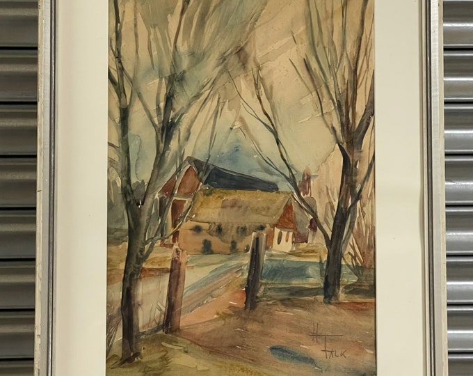 Wonderful Watercolour by the Swedish Artist Hildegard Schüller-Falk (1922 -1998)