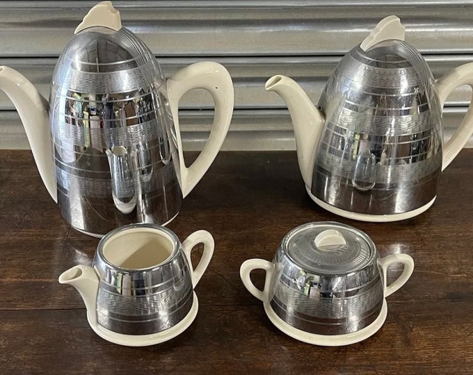 1950’s Vintage Retro Burslem Heatmaster Insulated 4 Piece Tea / Coffee Set