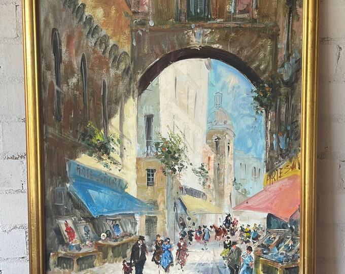 Beautiful Vintage Impressionist French Cityscape Scene Signed J Pasquale