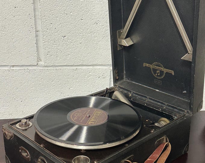 Vintage Columbia Viva Tonal Grafonola No. 112 Gramophone In Working Order
