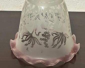 Antique Frosted Etched Glass Ceiling Light Shade