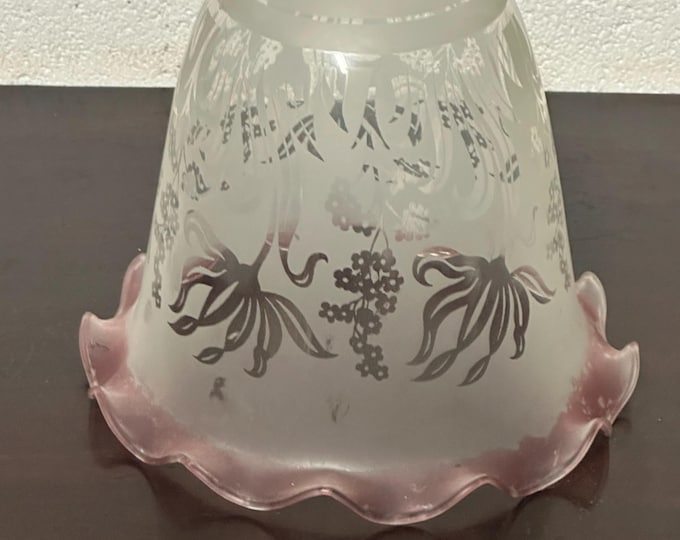 Antique Frosted Etched Glass Ceiling Light Shade