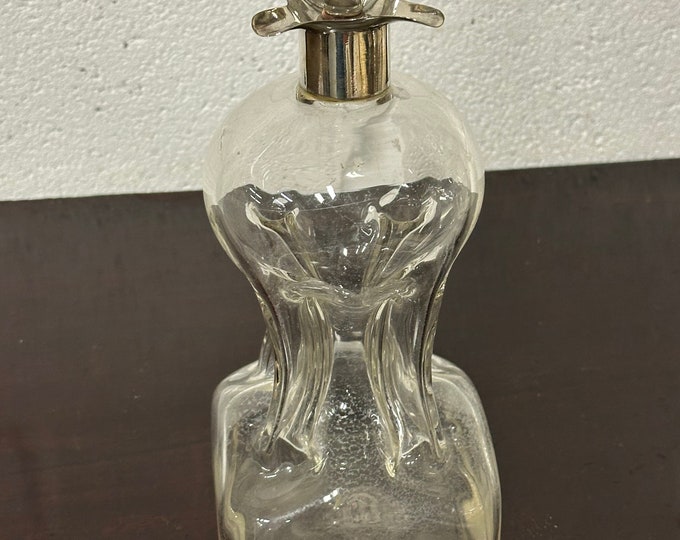 Handsome Silver Collared Hallmarked For Birmingham 1904 Glug Glug Decanter